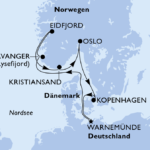 MSC Magnifica Norwegische Fjorde Beispielroute 2026